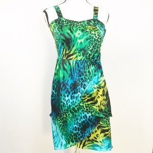 2-Hip Animal Print Dress